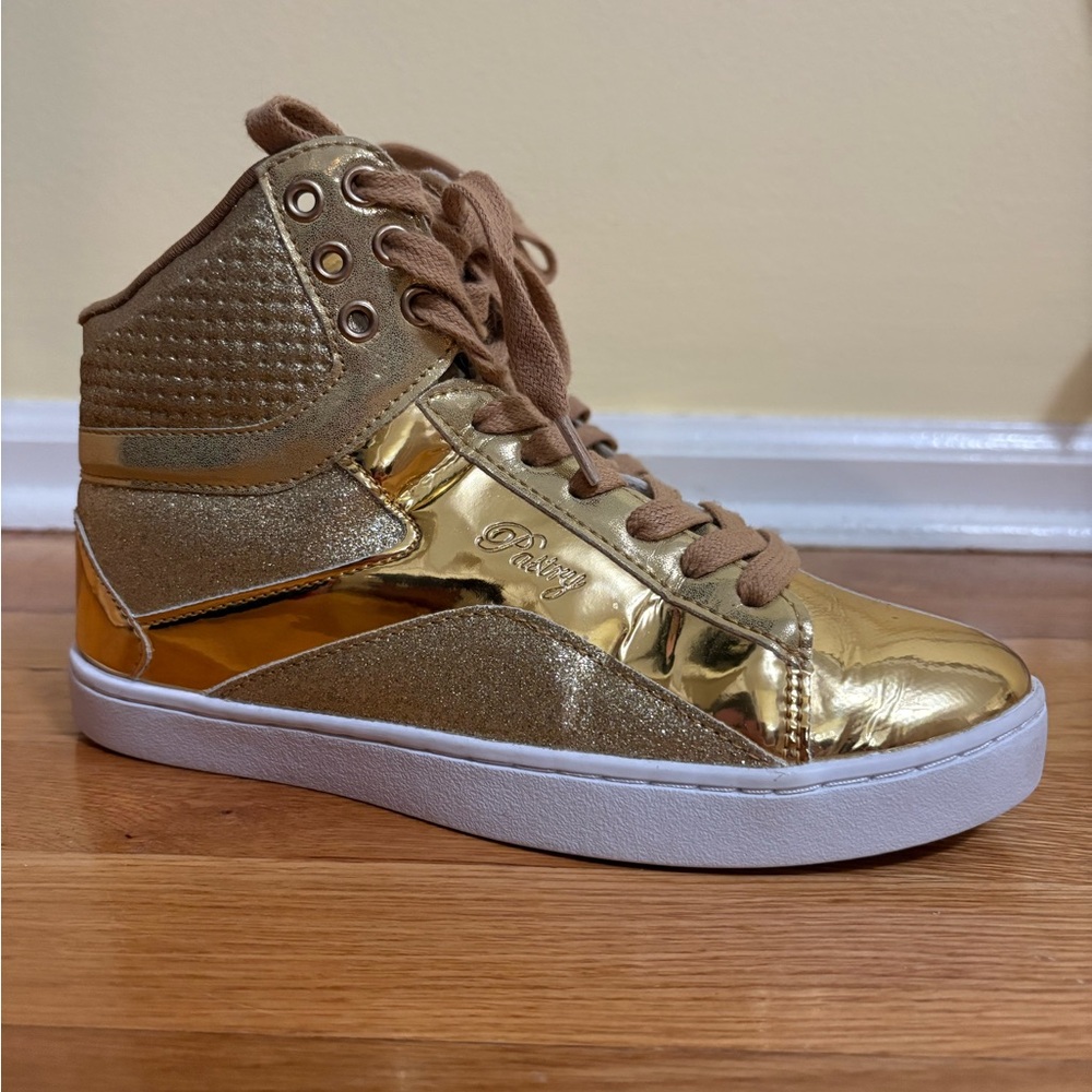 Pastry Gold and Tan High-Top Sneakers